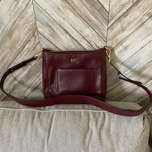 Michael Kors red leather crossbody